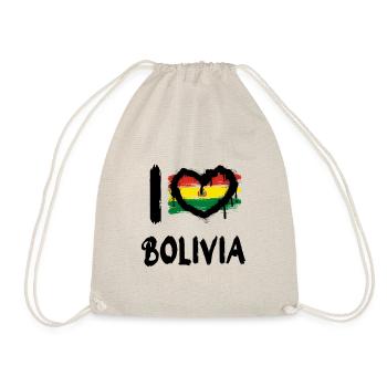I love Bolivia / Ich Liebe Bolivien Land Länder - Turnbeutel - Natur - Vorne