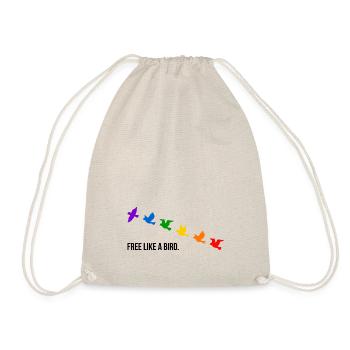 Free like a bird, in Regenbogenfarben - Turnbeutel - Natur - Vorne