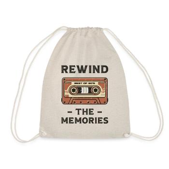 Rewind the memories. Retro cassette design. - Drawstring Bag - nature - Front