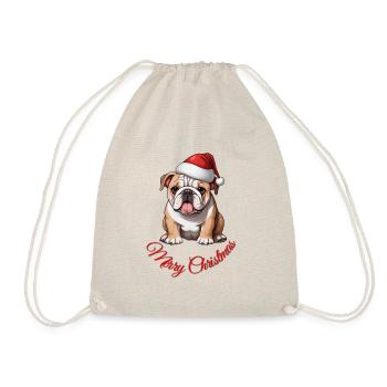 Weihnachts-Bulldogge - Turnbeutel - Natur - Vorne