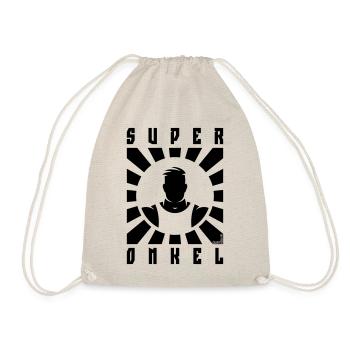 Super Onkel (Superonkel / Strahlen / Black) - Turnbeutel - Natur - Vorne