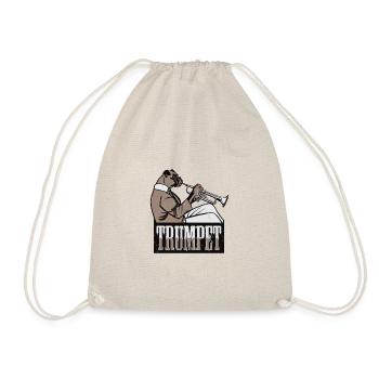 Trumpet Dog Pet Dog Trumpet Gift Idea - Drawstring Bag - nature - Front