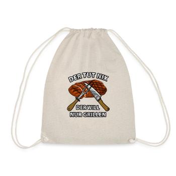 Will nur grillen Grillfleisch Braten Grillsaison - Turnbeutel - Natur - Vorne