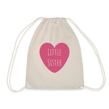 Petite Sœur | Coeur rose - Sac de sport léger - nature - Devant