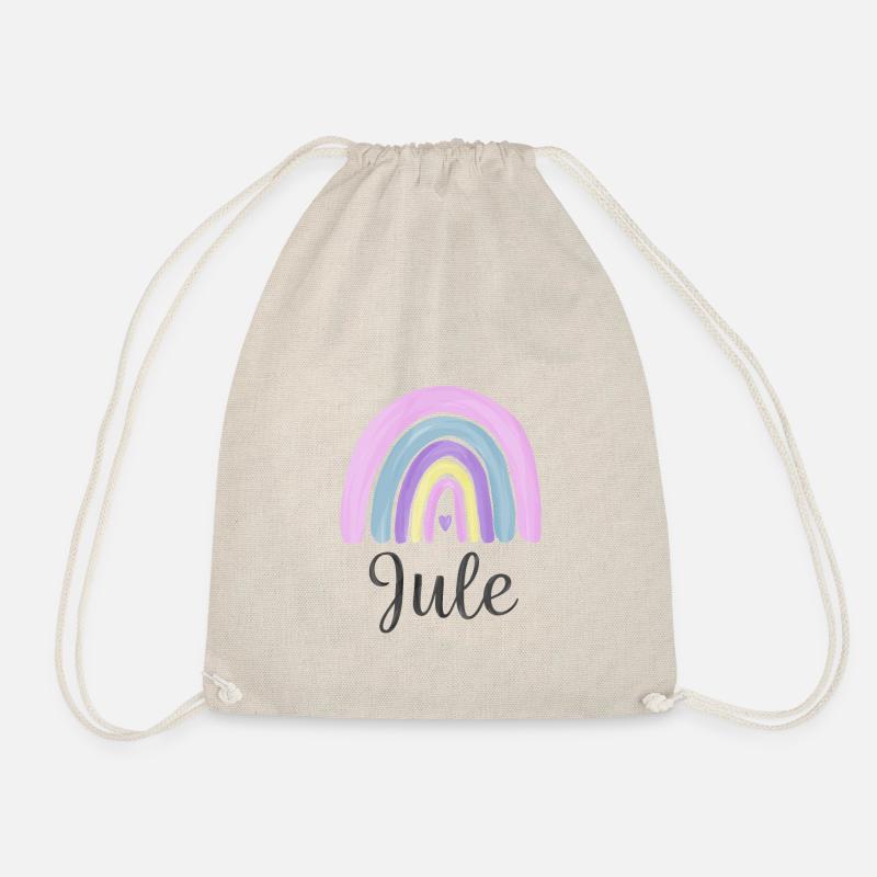Süßer Regenbogen mit Namen - Jule - Turnbeutel - Natur