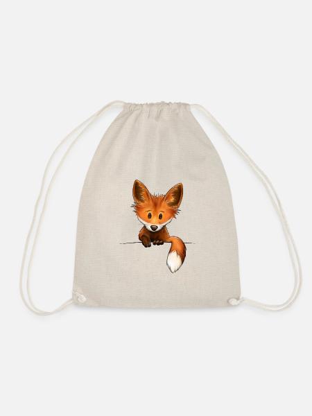 Kleiner wilder Funky Fuchs Wildtier Illustration - Turnbeutel - Natur