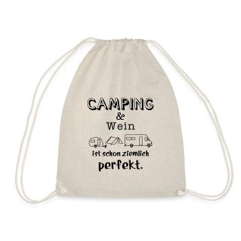 camping und wein - Turnbeutel - Natur - Vorne