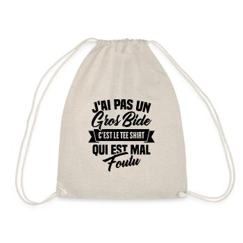 J'ai Pas Un Gros Bide - Sac de sport léger - nature - Devant