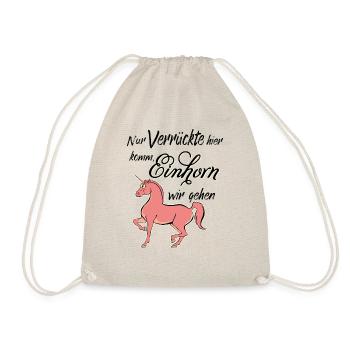 Verrückte Einhörner 1 - RAHMENLOS Unicorn exklusiv - Turnbeutel - Natur - Vorne