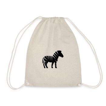 Zebra schwarz - Turnbeutel - Natur - Vorne