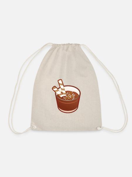 Glasschokolade Mousse schwarz mit Keks - Turnbeutel - Natur