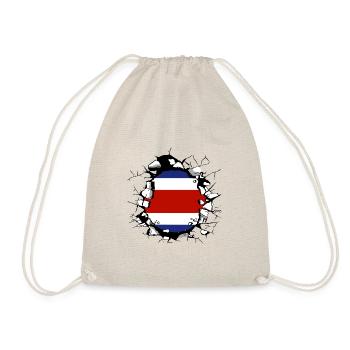 Costa Rica Flag Used Look Flag Vintage Home - Drawstring Bag - nature - Front
