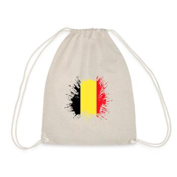 Belgien Flagge Vintage Belgische Fahne Used Look - Turnbeutel - Natur - Vorne
