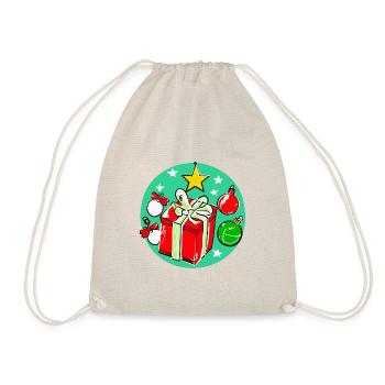 Christmas Gift Box & Decorations - Drawstring Bag - nature - Front