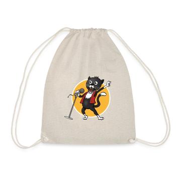 Die fröhlich singende singende schwarze Katze - Turnbeutel - Natur - Vorne