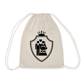 Couple Wedding Coat of Arms Bridal Couple - Drawstring Bag - nature - Front