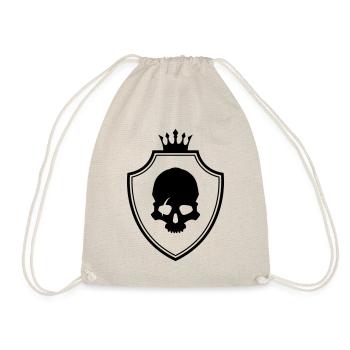 Skelett Wappen Totenkopf - Turnbeutel - Natur - Vorne