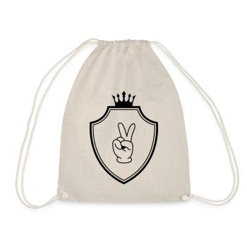 Peace Hand Comic Wappen - Turnbeutel - Natur - Vorne