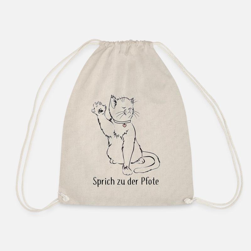 Sprich zu der Pfote Katze Geschenk - Turnbeutel - Natur