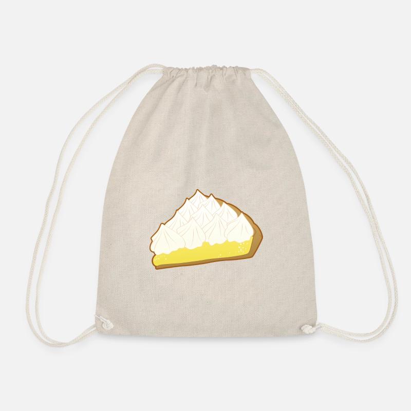Cute portion of lemon meringue pie - Drawstring Bag - nature