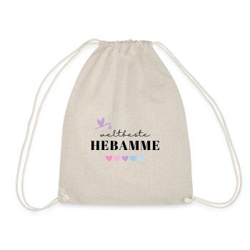 Weltbeste Hebamme / Beste Hebamme / Midwife - Turnbeutel - Natur - Vorne