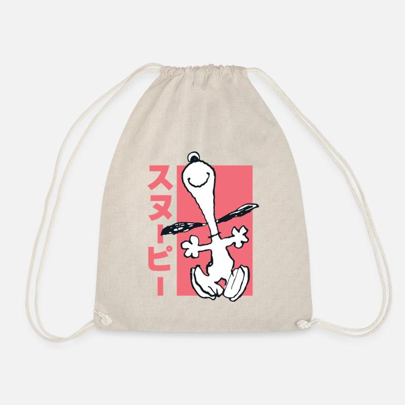 Peanuts Design Mit Rennendem Snoopy Lustig - Turnbeutel - Natur