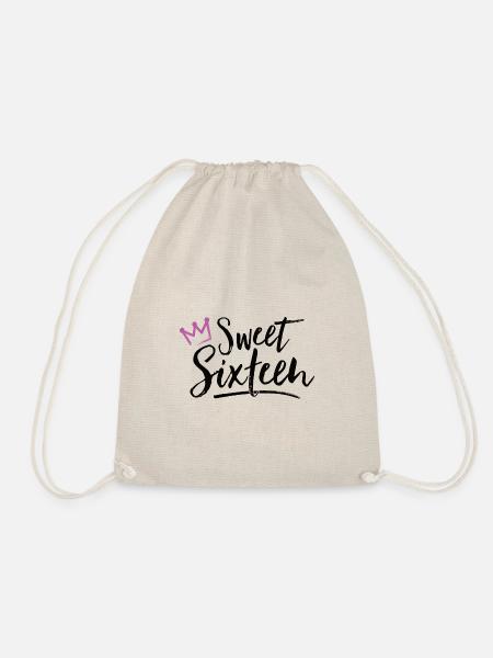 16 Geburtstag Mädchen Sechzehn Sweet Sixteen - Turnbeutel - Natur