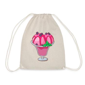 Eis Speiseeis Eiskrem Eiscreme Kugeleis Eisbecher - Turnbeutel - Natur - Vorne