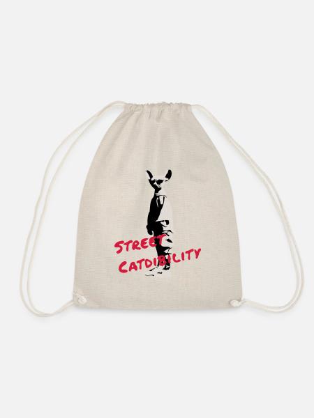 Street Catdibility Sphinx Katze HipHop Style - Turnbeutel - Natur