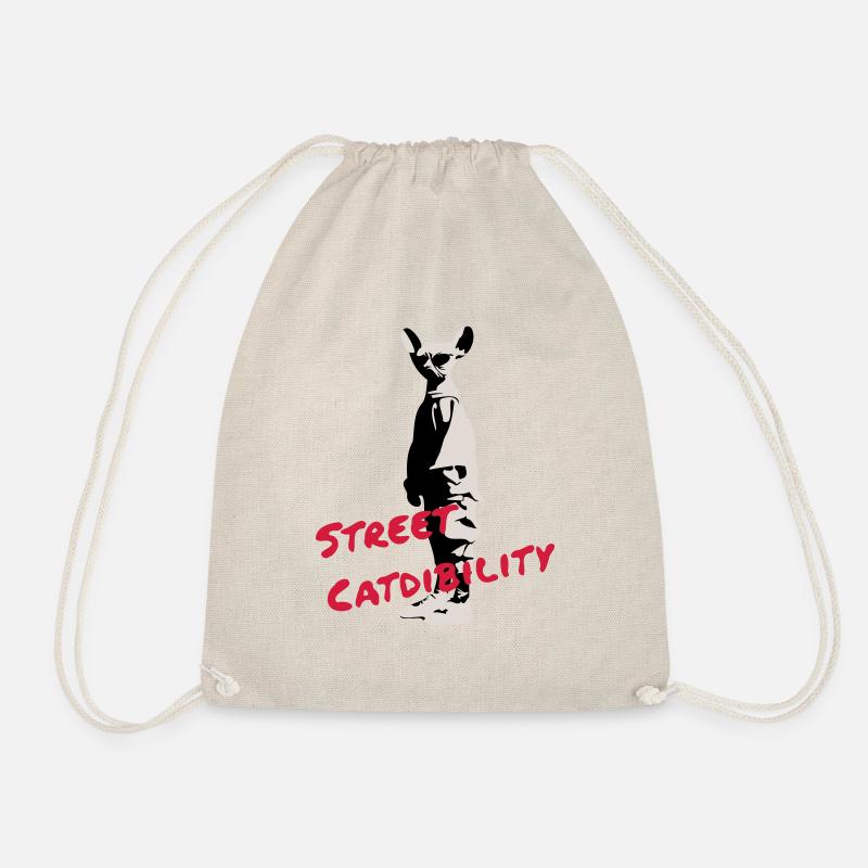 Street Catdibility Sphinx Katze HipHop Style - Turnbeutel - Natur