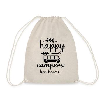 Des campeurs heureux vivent ici - Sac de sport léger - nature - Devant