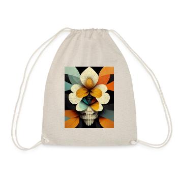 Skull Bauhaus vintage style v05 - Drawstring Bag - nature - Front