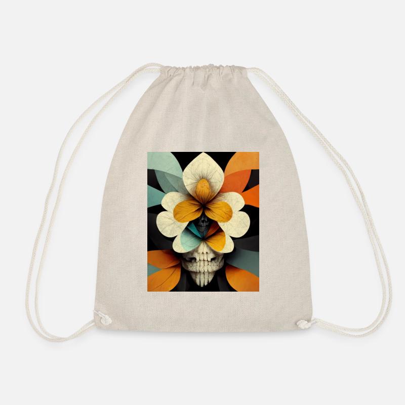 Totenkopf Bauhaus vintage style v05 - Turnbeutel - Natur