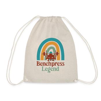 Benchpress Legend Powerlifting Ironic Gym Quote - Drawstring Bag - nature - Front
