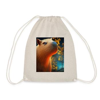 Cooles Comic-Porträt von Capybara bei Nacht - Turnbeutel - Natur - Vorne