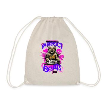 Purrfect Beats 1 - Turnbeutel - Natur - Vorne