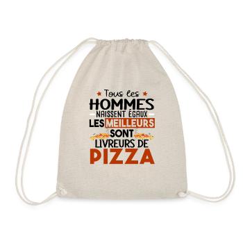 Livreur de Pizza Pizzeria Métier Citations Humour - Sac de sport léger - nature - Devant