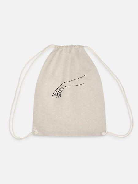 Reaching Out #1 (Black) - Drawstring Bag - nature