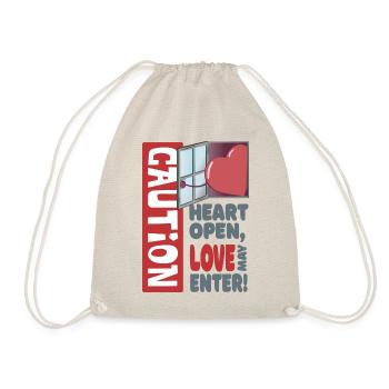 Heart open, love may enter (Valentine's Day) - Drawstring Bag - nature - Front