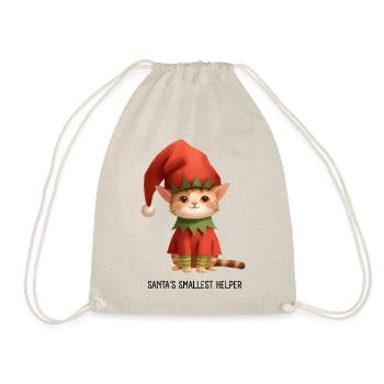 Verspielter Weihnachtskätzchen-Print - Turnbeutel - Natur - Vorne