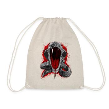 ANGRY Cobra - BW & Red Print - Drawstring Bag - nature - Front