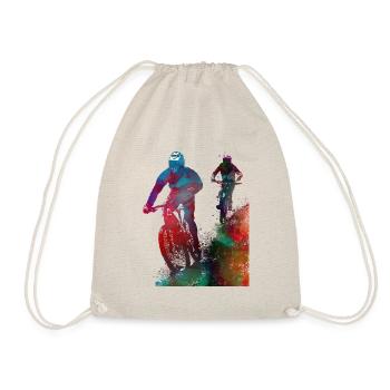 Cycling Bike sport art #cycling #sport - Drawstring Bag - nature - Front