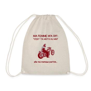ma femme m'a dit "ta moto ou moi" - Sac de sport léger - nature - Devant