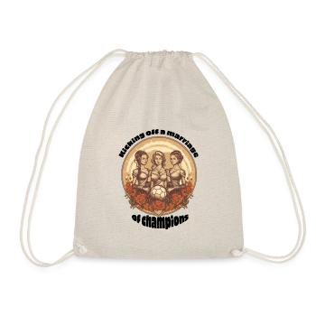 Kicking Off A Marriage Of Champions. soccer bride - Drawstring Bag - nature - Front