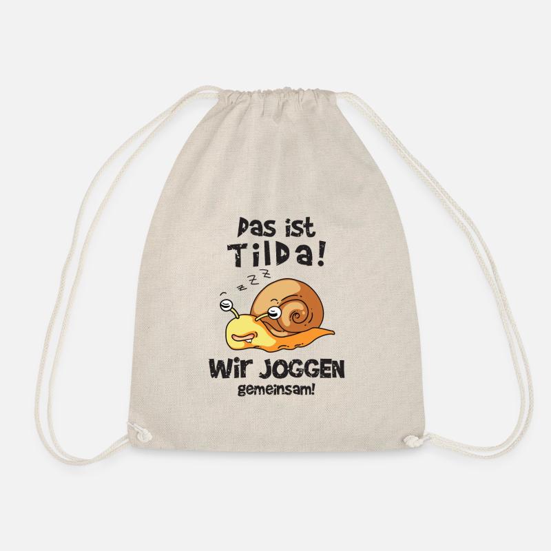 Das ist Tilda Wir joggen gemeinsam - Turnbeutel - Natur