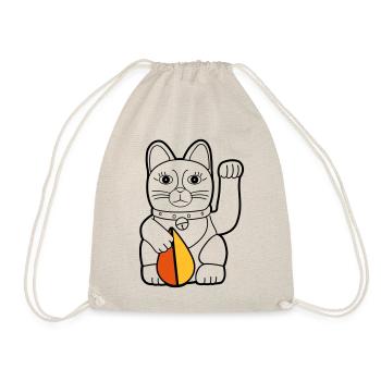 Maneki Neko "Kōreisha" oldschool - Dark Contour - Turnbeutel - Natur - Vorne