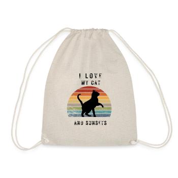 I love my Cat and Sunsets - Drawstring Bag - nature - Front