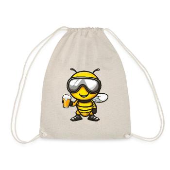 Bee après-ski beer - Drawstring Bag - nature - Front