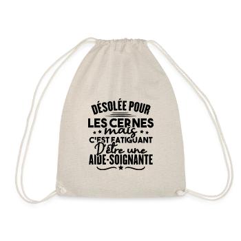 Désolée c'est fatiguant d'être une aide soignante - Sac de sport léger - nature - Devant