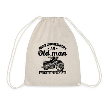 Never underestimate an old man with a motorcycle - Drawstring Bag - nature - Front